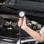 Sada adaptérů pro kompresní tester VEVOR, 9dílná sada pro testování úniku komprese z válců automobilového motoru, přesný manometr s dvojitou stupnicí 0-300 psi, s hadicemi s dlouhým dosahem a pouzdrem pro válce motoru