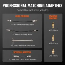 VEVOR Compression Tester Adapter Kit, 9 Pcs Automotive Engine Cylinder Leak Down Compression Test, Accurate Dual Scale Pressure Gauge 0-300 psi, with Long Reach Hoses and Case for Engine Cylinders