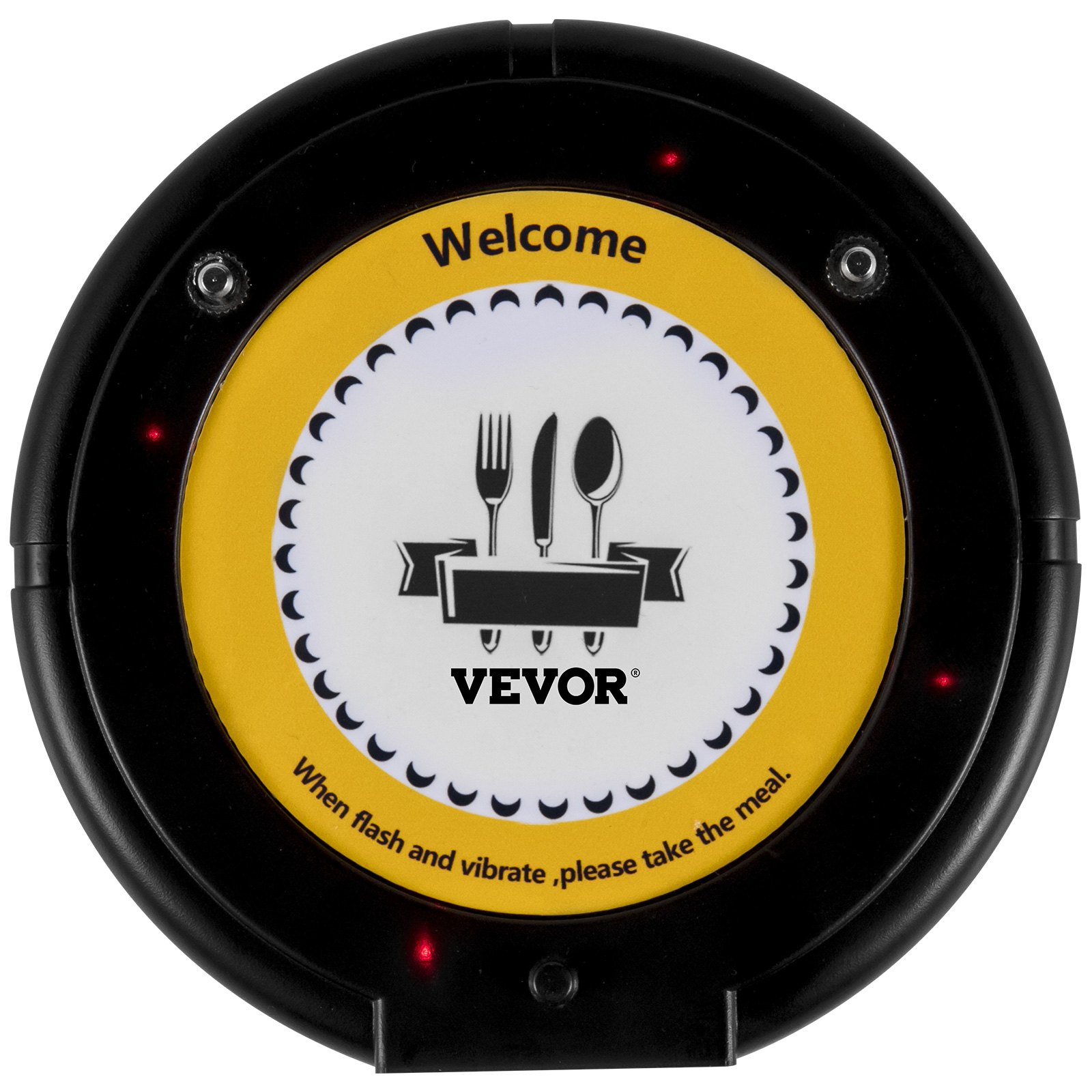 VEVOR Restaurant Pager 10 Coasters Paging System Max 999 Nursery Pager Wireless Paging Queuing Calling System with Vibration, Flashing and Buzzer for Social Distance Food Truck, Church and Clinic