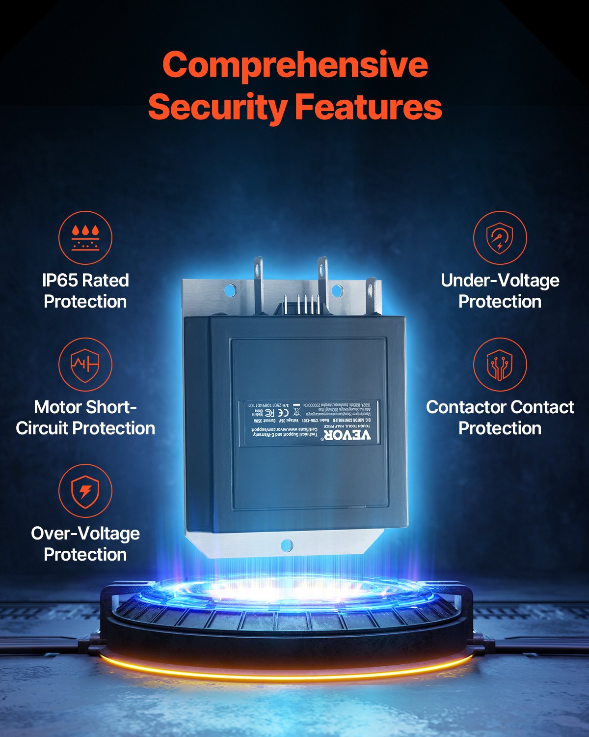 VEVOR Golf Cart Speed Controller, 350 Amp, DC Motor Controller Replacement for 1994-2019 EZGO Golf Carts, IP65 Rated Protection, Durable Aluminum Alloy & ABS Housing, Compatible with 1206-4301 Models