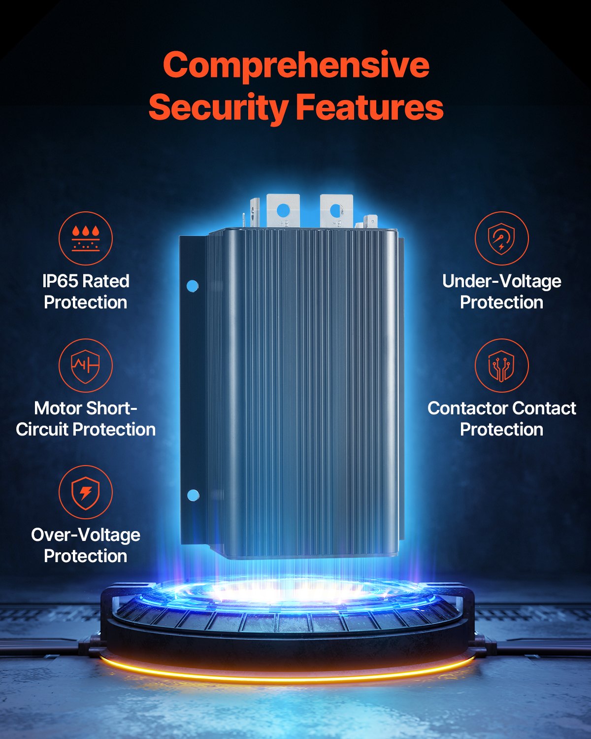 VEVOR Golf Cart Speed Controller, 36V & 500A, DC Motor Controller Replacement for Club Car Golf Carts, IP65 Rated Protection, Aluminum Alloy & ABS Housing, Compatible with 1205-117/1205M-5603 Models