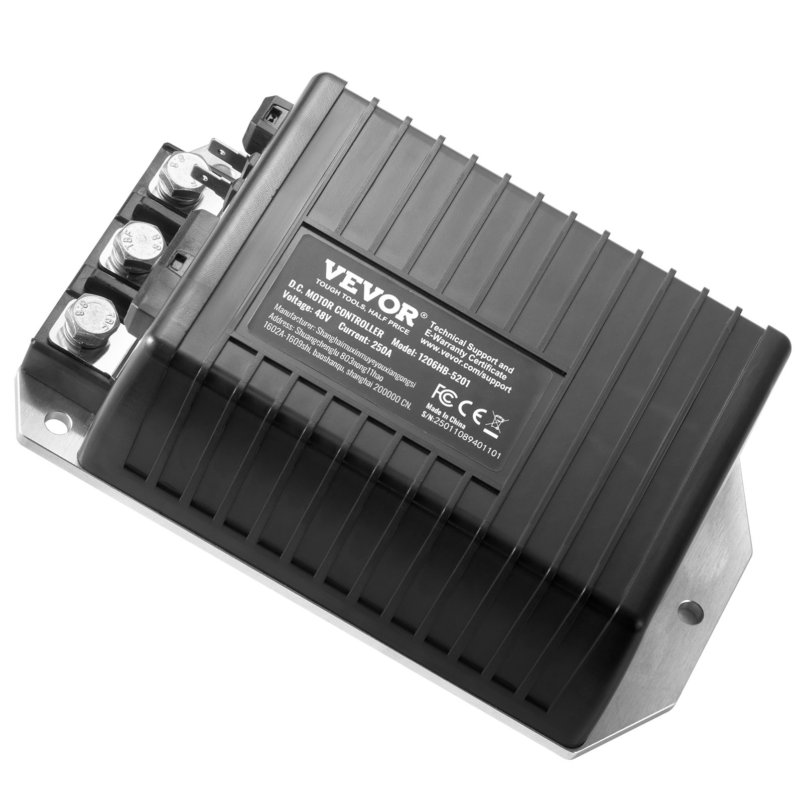VEVOR Golf Cart Speed Controller, 48 Volt & 250 Amp, DC Motor Controller Replacement for EZGO TXT Golf Carts, IP65 Rated Protection, Aluminum Alloy & ABS Housing, Compatible with 1206HB-5201 Models