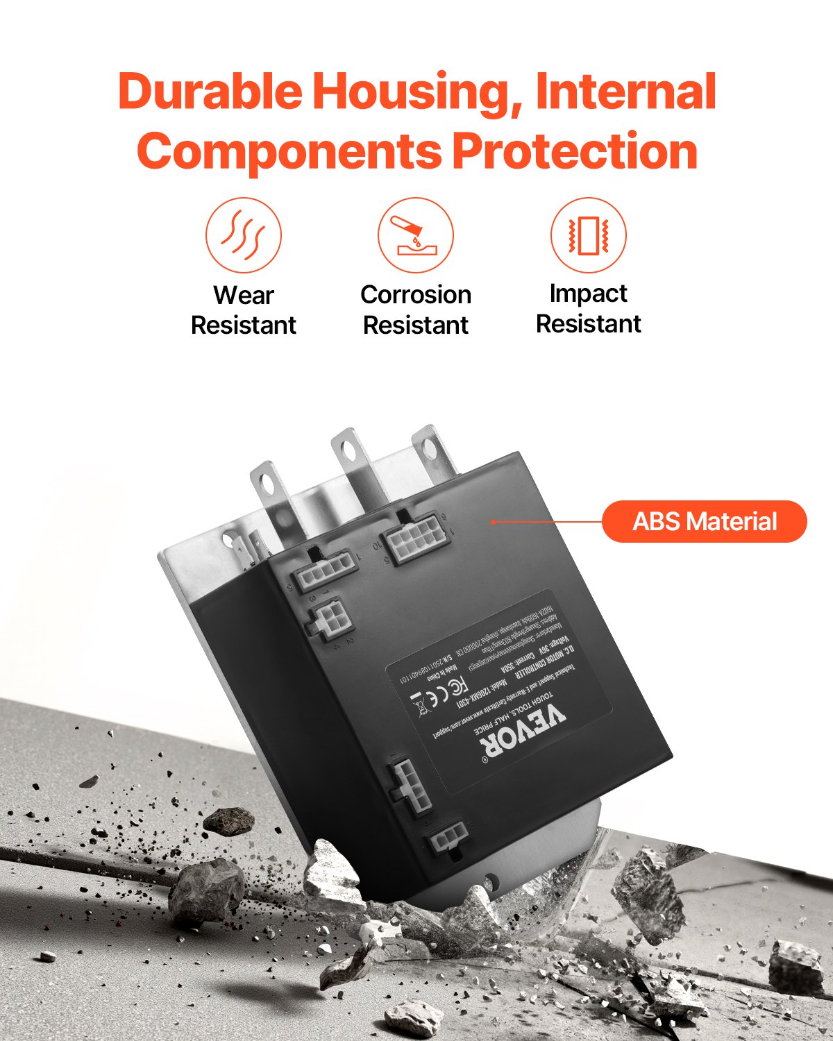 VEVOR Golf Cart Speed Controller, 350 Amp, DC Motor Controller Replacement for 2000-2009 EZGO TXT Golf Carts, IP65 Rated Protection, Aluminum Alloy & ABS Housing, Compatible with 1206MX-4301 Models