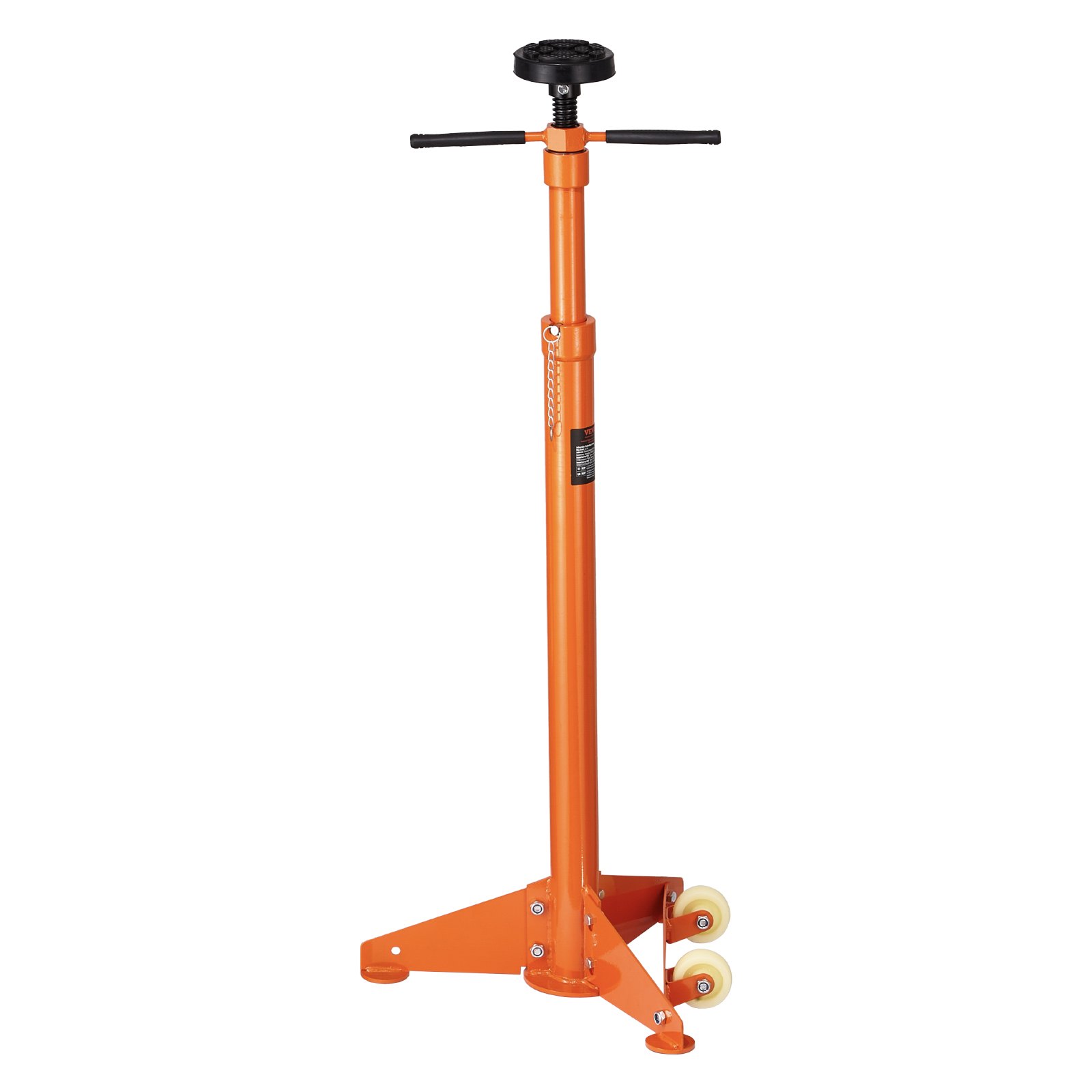 VEVOR Underhoist Support Stand, 3/4 Ton Capacity Under Hoist Jack Stand, Lifting from 38.4 to 75.4 in, Bearing Mounted Spin Handle, Self-Locking Threaded Screw, Two Wheels, Support Vehicle Components