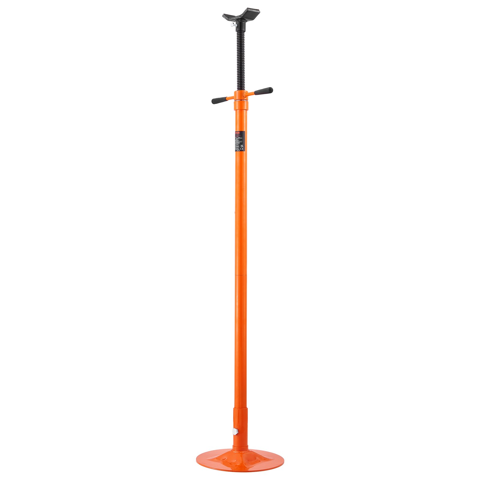 VEVOR underhoist support stand, adjustable heavy-duty orange stand with a wide base and u-shaped top.