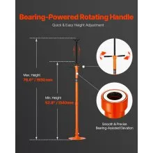 VEVOR Underhoist Support Stand, 3/4 Ton Capacity Under Hoist Jack Stand, Lifting from 52.8 to 76 in, Self-Locking Threaded Screw, Bearing Mounted Spin Handle Pole Jack, Support Vehicle Components