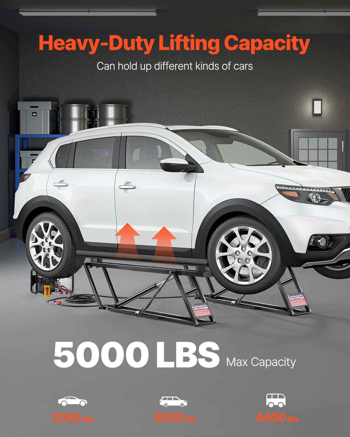 5000 lbs Car Lift Adjustable Car Lifts with Remote Control for Home