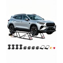 VEVOR Car Lift, 7000 lbs Capacity Car Lifts for Home Garage, 3-Level Adjustable with 29.4" Lift Height & Remote Control, Auto Lock Portable Car Lift with 4 Rubber Pads & 4 Lifting Columns