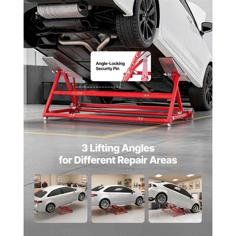 VEVOR Portable Car Lift, 2 Ton Capacity, Heavy Duty Steel Quick Lift with 585 mm Max Height, Adjustable Width and Wheels, Manual Lifting for Cars, Compact SUVs, Mini Trucks, Home Garage or Shop Use