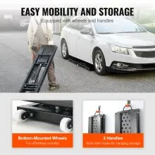 VEVOR Car Lift, 7,000 LBS Capacity Portable Car Lift, with Extended-Length Plates, 26.8" Max. Height, Heavy-duty Carbon Steel Truck Lift with 120V Power Unit, Auto Car Jack Lifts for Home Garage Shop