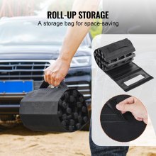 VEVOR 2PCS Traction Boards with TPR for Mud Snow Sand Storage Bags Short Black