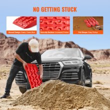 VEVOR 2PCS Traction Boards with PP for Mud Snow Sand Storage Bag Short Red