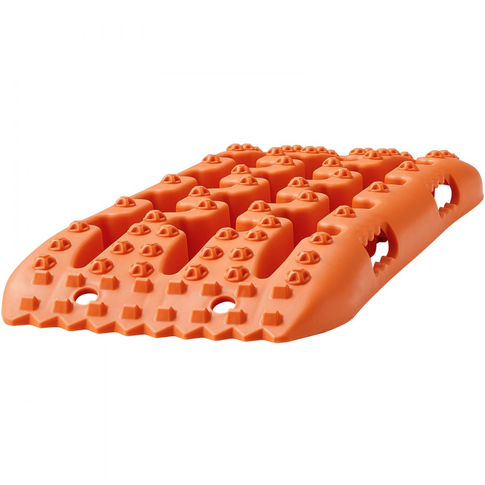 VEVOR 10 TON Traction Boards with PP Material, Recovery Boards for Off-road Vehicles/Cars/Pickups/SUVs/RVs, Pair Tire Traction Mats on Snow, Sand, Mud and Loose Terrain, Storage Bag, Short, Orange