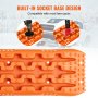 VEVOR traction boards with built-in socket base design compatible with most farm jacks, snowy background.