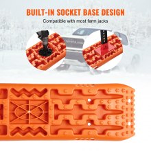 VEVOR 2PCS Traction Boards with PP for Mud Snow Sand Storage Bag Long Orange