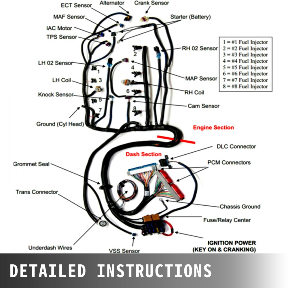 Wire Harness 1997-2002 LS1/LSX Vortec Standalone Or T56