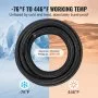 VEVOR 6AN Fuel Line Kit, 25 FT Fuel Hose Kit, 5/16" Nylon Stainless Steel Braided PTFE Fuel Line Kit, E85/Oil/Gas/Diesel Hose End Fitting Kit, with 15 PCS Swivel Fitting Adapter Kit, Black