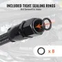 VEVOR 6AN Fuel Line Kit, 25 FT Fuel Hose Kit, 5/16" Nylon Stainless Steel Braided PTFE Fuel Line Kit, E85/Oil/Gas/Diesel Hose End Fitting Kit, with 15 PCS Swivel Fitting Adapter Kit, Black