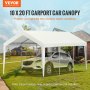 VEVOR Carport Car Canopy, 10 x 20 ft Heavy Duty Garage Shelter with 4 Legs, Car Garage Tent for Outdoor Party, Birthday, Garden, Boat, Car Shelter Tent White (Poles not included)