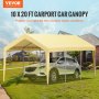 VEVOR 10 x 20 ft Carport Car Canopy, Heavy Duty Garage Shelter with 8 Legs, Car Garage Tent for Outdoor Party, Birthday, Garden, Boats, Adjustable Peak Height from 8.3 ft to 10 ft, Yellow