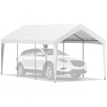 VEVOR Carport Canopy Car Shelter Tent 10 x 20ft for Auto Boats with 8 Legs White