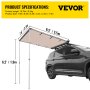 VEVOR Car Side Awning, 7.6'x8.2', Pull-Out Retractable Vehicle Awning Waterproof UV50+, Telescoping Poles Trailer Sunshade Rooftop Tent w/ Carry Bag for Jeep/SUV/Truck/Van Outdoor Camping Travel, Sand