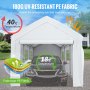 VEVOR 10 x 20 ft Carport Car Canopy, Heavy Duty Garage Shelter with 8 Legs, Removable Sidewalls and Windows, Car Garage Tent for Party, Boat, Adjustable Peak Height from 8.3 ft to 10 ft, White