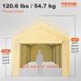 VEVOR Carport Canopy Car Shelter Tent 10 x 20ft with 8 Legs and Sidewalls Yellow