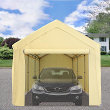 VEVOR Carport Canopy Car Shelter Tent 10 x 20ft with 8 Legs and Sidewalls Yellow