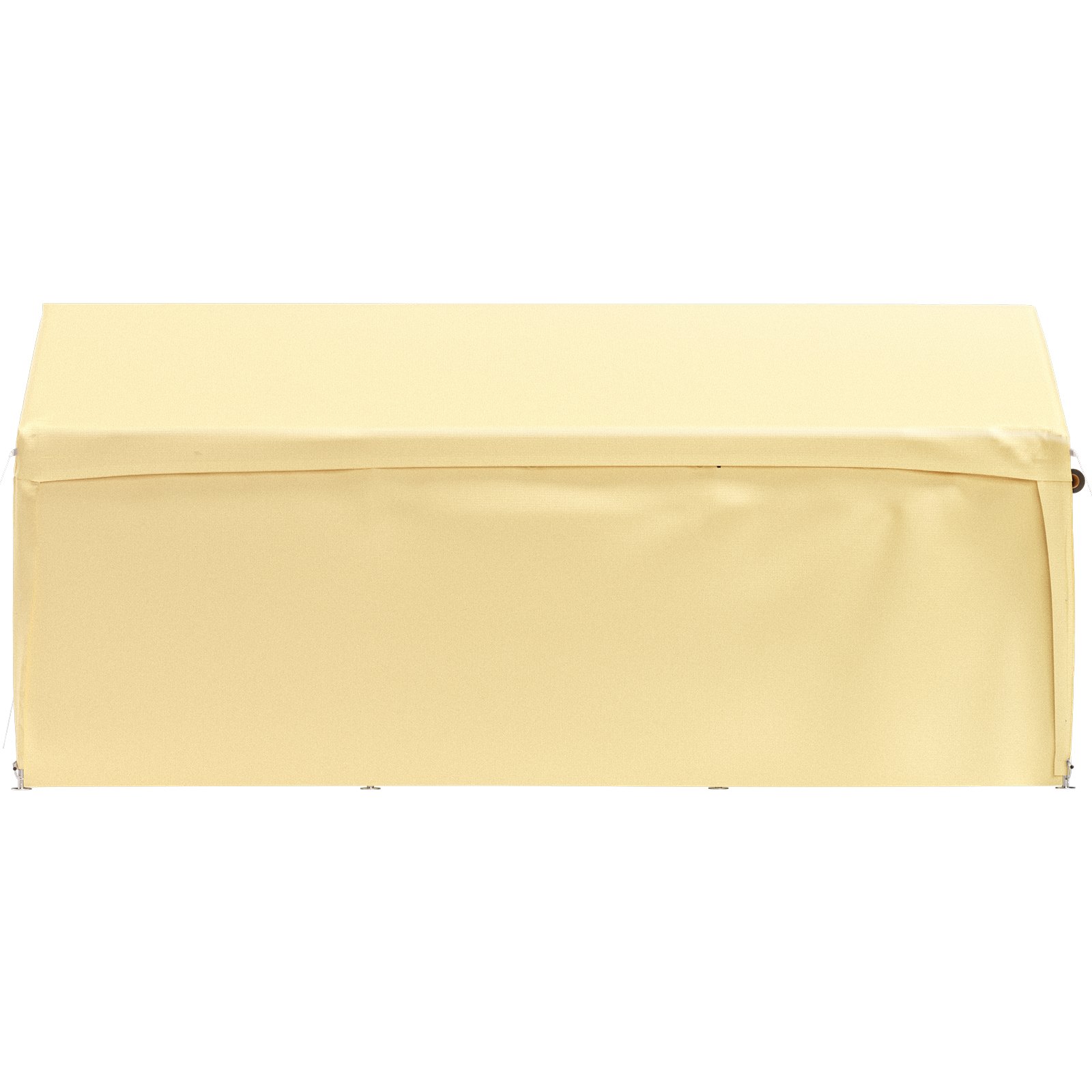 yellow VEVOR carport canopy with flat top and sides, offering shade and protection.