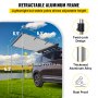 VEVOR Car Awning, 6.5'x6.5' Vehicle Awning, Pull-Out Retractable Awning Rooftop, Waterproof UV50+ Car Side Awning, Telescoping Poles Trailer Tent Shade w/Carry Bag for SUV Outdoor Camping Travel, Grey