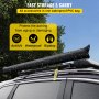 VEVOR Car Side Awning, 6.5'x8.2', Pull-Out Retractable Vehicle Awning Waterproof UV50+, Telescoping Poles Trailer Sunshade Rooftop Tent w/ Carry Bag for Jeep/SUV/Truck/Van Outdoor Camping Travel, Grey