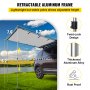 VEVOR Car Side Awning Grey 7.6x8.2ft Waterproof Retractable Vehicle Awning Pull-Out RV Awing Fabric Replacement w/Carry Bag Telescoping Poles Trailer Sunshade Rooftop Tent for Outdoor Camping