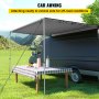 VEVOR Car Side Awning, 8.2'x6.5', Pull-Out Retractable Vehicle Awning Waterproof UV50+, Telescoping Poles Trailer Sunshade Rooftop Tent w/ Carry Bag for Jeep/SUV/Truck/Van Outdoor Camping Travel, Grey