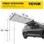 VEVOR Car Side Awning, 6.5'x10', Pull-Out Retractable Vehicle Awning Waterproof UV50+, Telescoping Poles Trailer Sunshade Rooftop Tent w/ Carry Bag for Jeep/SUV/Truck/Van Outdoor Camping Travel, Grey