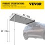 VEVOR Car Side Awning, 5'x8.2', Pull-Out Retractable Vehicle Awning Waterproof UV50+, Telescoping Poles Trailer Sunshade Rooftop Tent w/ Carry Bag for Jeep/SUV/Truck/Van Outdoor Camping Travel, Grey