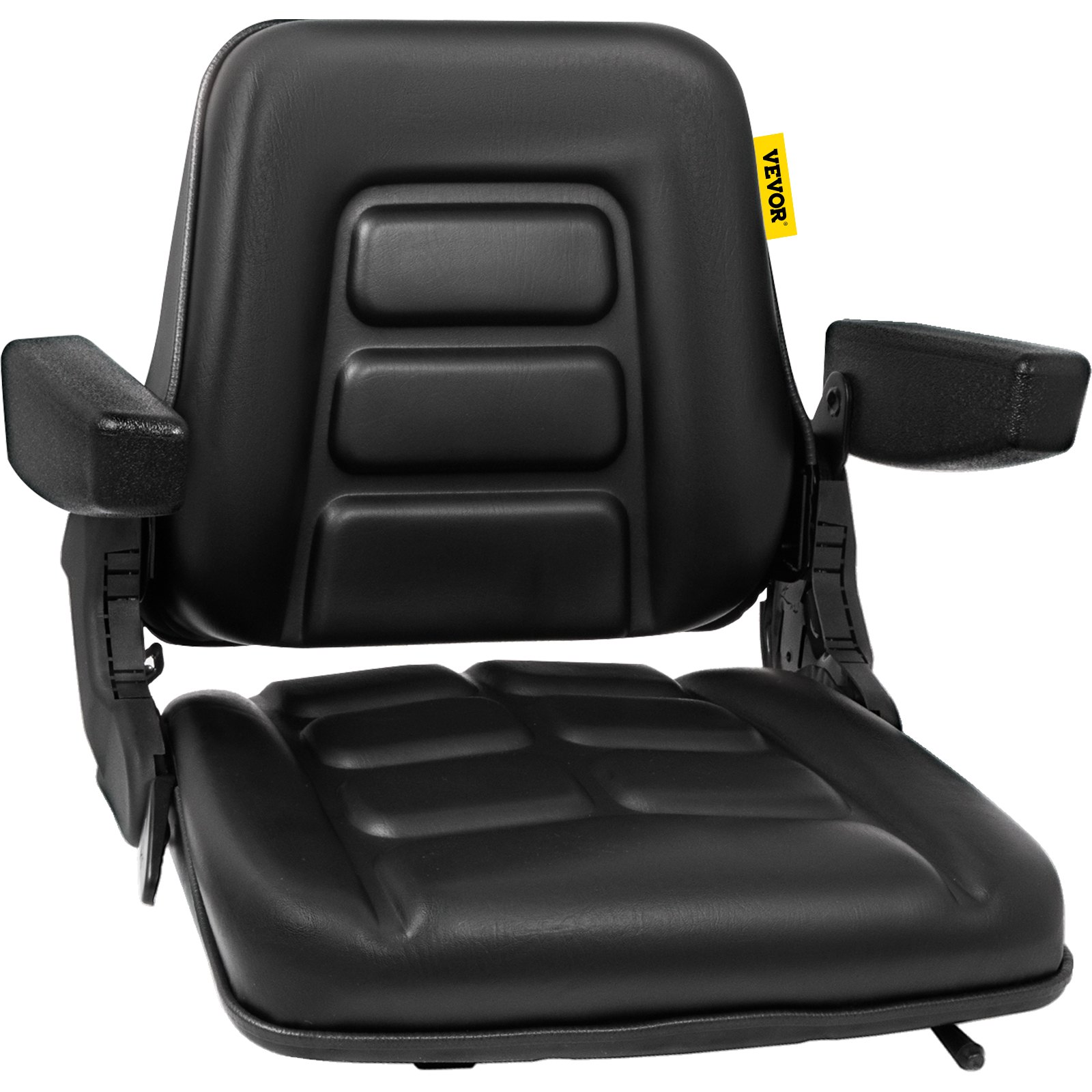 VEVOR Universal Forklift Seat with Armrest, Fordable Tractor Seat with 180° Adjustable Back Angle Fits Excavator Forklift, Tractor, Skid Loader, Backhoe Dozer Telehandler, Heavy Mechanical Seat