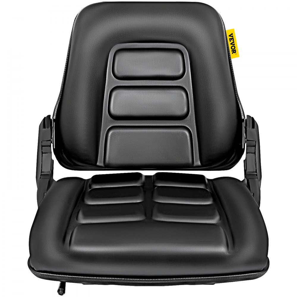 VEVOR Reemplazo universal del asiento plegable de la carretilla elevadora, asiento de suspensión total con ángulo de respaldo ajustable de 180°, se adapta a la mayoría de los asientos mecánicos pesados