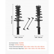 Rear Shock Absorber Strut Assembly 2Pcs Fit 2007-2011 Toyota Camry