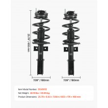Front Shock Absorber Strut Assembly 2Pcs Fit 2007-2012 GMC Acadia