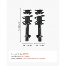 Front Shock Absorber Strut Assembly 2Pcs 2002-2006 Mini Cooper Convertible