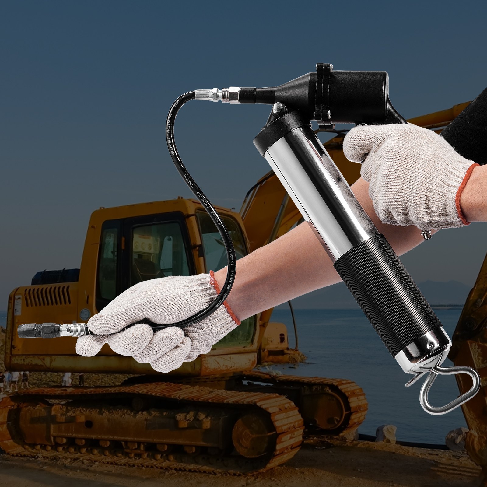 VEVOR Air Operated Grease Gun 6000 PSI 14 oz Heavy Duty Pneumatic Grease Gun