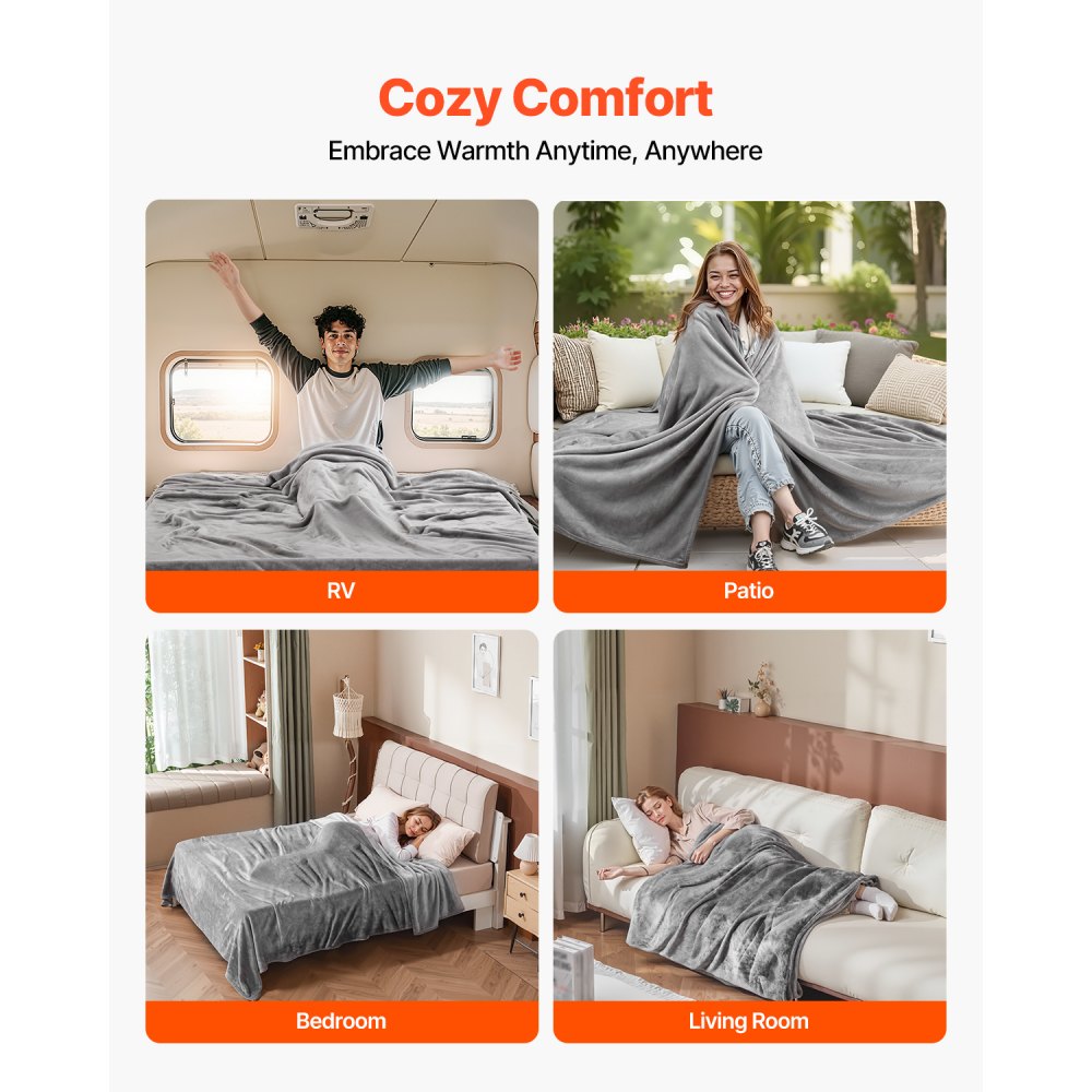 VEVOR King Size Blanket, 108 x 90 inches, Lightweight and Fuzzy Throw Blanket for Bed, Cozy Grey King Blanket for All Season, Warm Plush Machine Washable Bedding, Grey