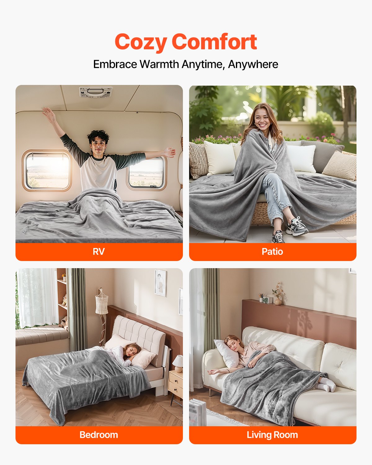 VEVOR King Size Blanket, 108 x 90 inches, Lightweight and Fuzzy Throw Blanket for Bed, Cozy Grey King Blanket for All Season, Warm Plush Machine Washable Bedding, Grey