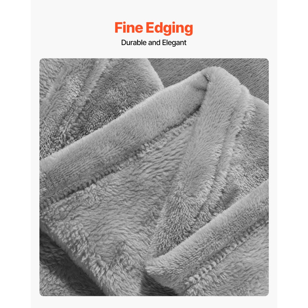 VEVOR Queen Size Blanket, 90 x 90 inches, Lightweight and Fuzzy Throw Blanket for Bed, Cozy Grey Queen Blanket for All Season, Warm Plush Machine Washable Bedding, Grey