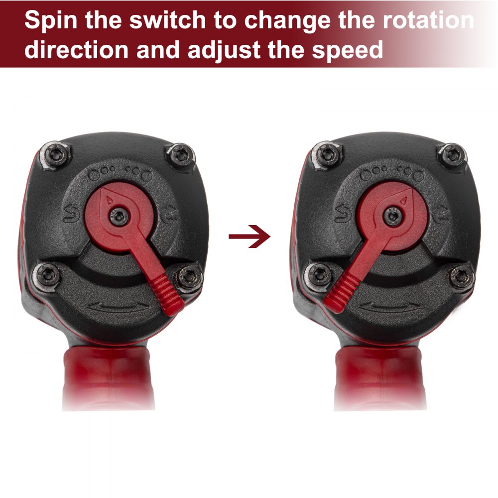 VEVOR 1/2" Pneumatic Air Impact Wrench Rattle Gun Air Tool Twin Hammer