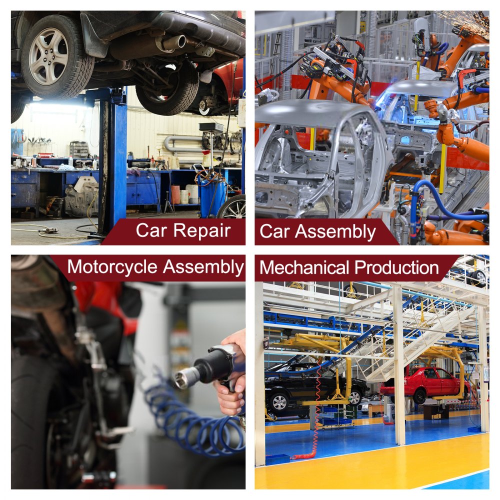 VEVOR 1/2" Pneumatic Air Impact Wrench Rattle Gun Air Tool Twin Hammer