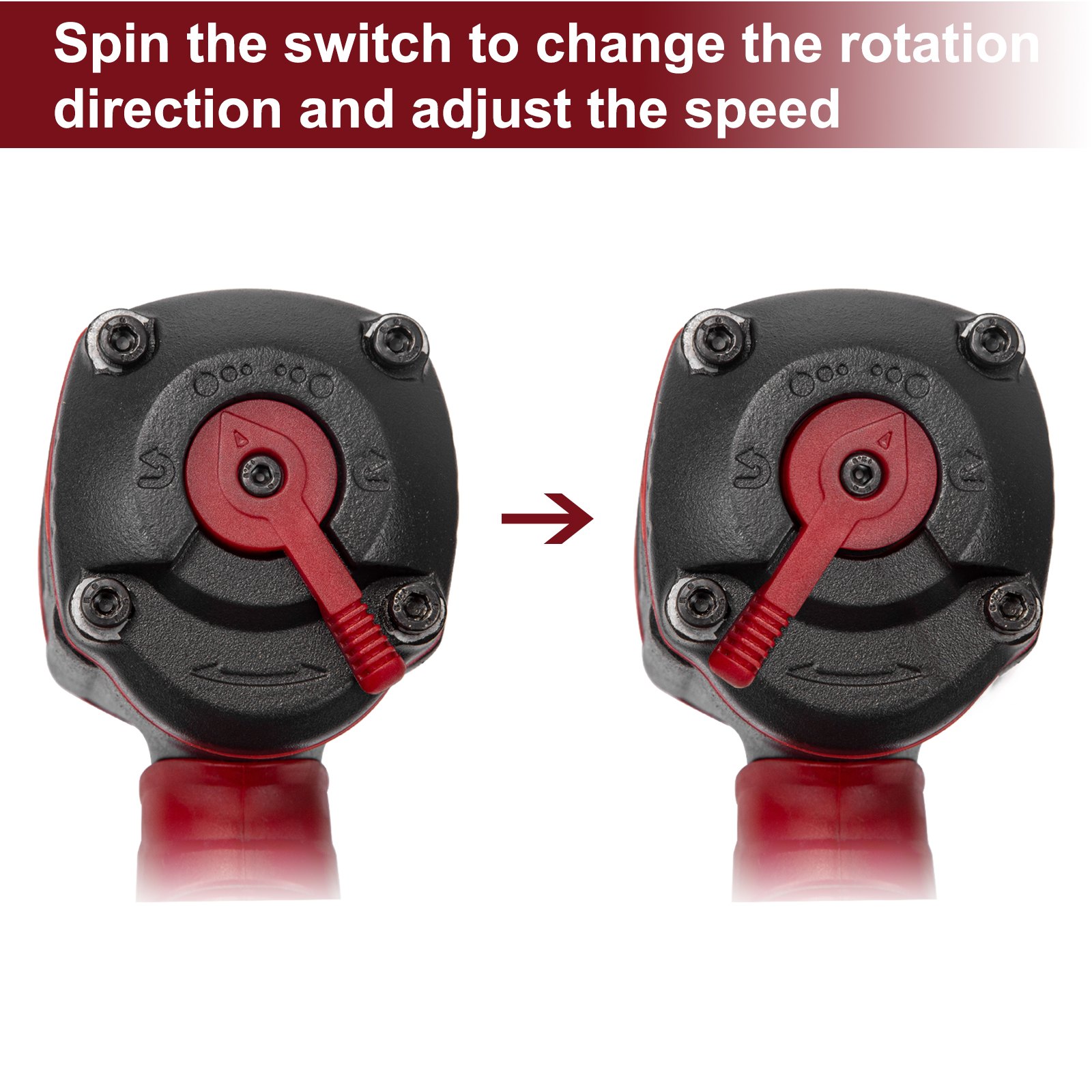 VEVOR 1/2" Pneumatic Air Impact Wrench Rattle Gun Air Tool Twin Hammer