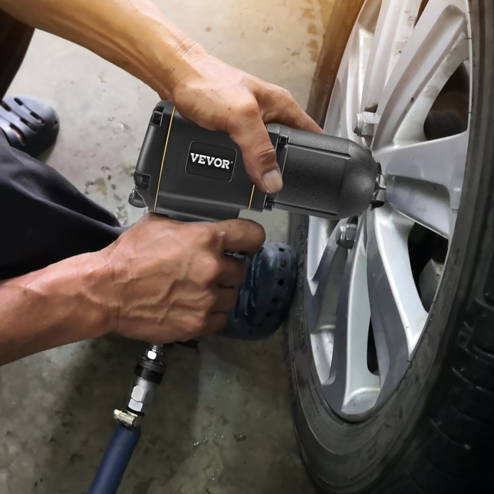 VEVOR Air Impact Wrench 3/4 Inch Pneumatic Impact Wrench, 1800 Nm Air Impact Driver, 1327 ft-lbs Air Impact Driver with 3-Speed Control Heavy-Duty Twin Hammer Air Wrench for Tire Rotation and Removal