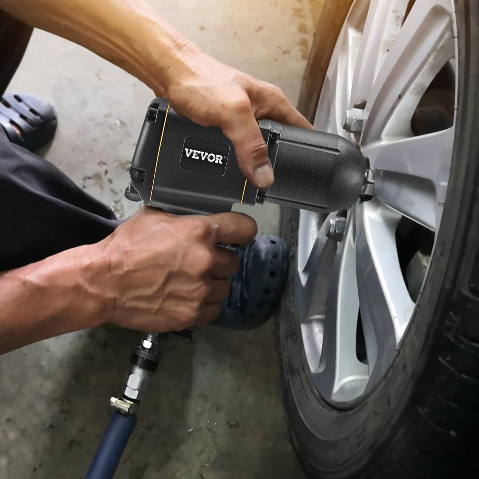 VEVOR Air Impact Wrench 3/4 Inch Pneumatic Impact Wrench, 1800 Nm Air Impact Driver, 1327 ft-lbs Air Impact Driver with 3-Speed Control Heavy-Duty Twin Hammer Air Wrench for Tire Rotation and Removal